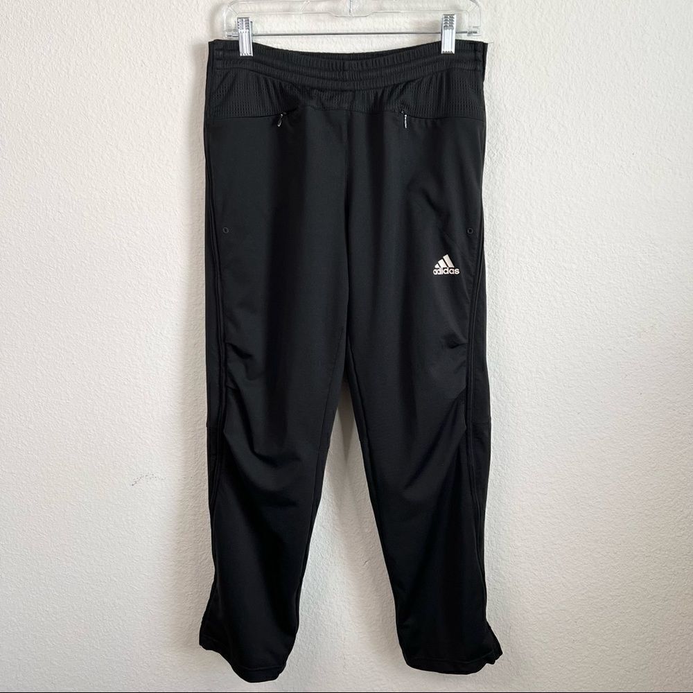 𝅺adidas Black Flomotion Clima365 Running Jogger Athletic Track Pants Small